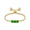 thumbnail image 2 of Angara Natural 0.14 Ct. Emerald Stackable Ring in 14K Yellow Gold for Women (Ring Size: 11.5), 2 of 9