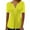 Yellow, variant on WTXUE T-Shirts Short Sleeve, Slit Neck Shirts for Women's Pleated Button Open Loose T Shirt Top Solid | Casual for Women Yellow XXL