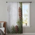 thumbnail image 4 of Vintage Pine Cones Sheer Curtains 54 Inches Long, Retro Botanical Watercolor Wooden Light Filering Curtains, Breathable Simi Curtain Privacy Drapes for Kitchen Bathroom Nursery Small Window Treatment, 4 of 9