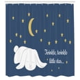 thumbnail image 3 of Nursery Shower Curtain, Sleeping Rabbit with Long Ear and Hanging Crescent and Stars, Fabric Bathroom Set with Hooks, 69W X 84L Inches Extra Long, Night Blue Mustard, by Ambesonne, 3 of 3