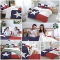 thumbnail image 5 of 3 Piece Blue Red White Texas Flag with Star,Duvet Cover Set California King,Microfiber Comforter/Quilt Cover with Corner Ties and 2 Pillowcases,Minimalistic Geometric Stripe Bedding with Zipper, 5 of 8