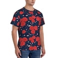 thumbnail image 4 of Yiaed Rose Flower Print Mens Short Sleeve Tight Fit T-Shirt, Crewneck Casual Tee-3X-Large, 4 of 5