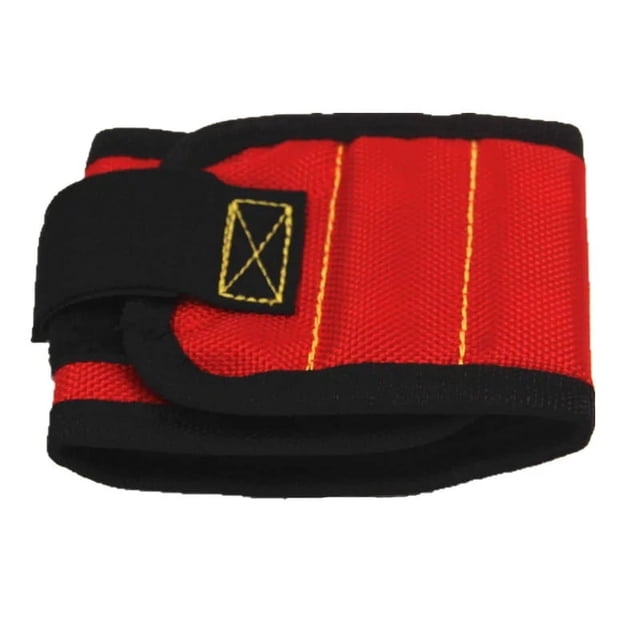 yeacher Bracelet Magnétique Durable pour Projets de Menuiserie et DIY - Support de Clous et Vis Robuste avec Aimants à Triple Rangée - Options Rouge, Noir, Bleu Ou Orange