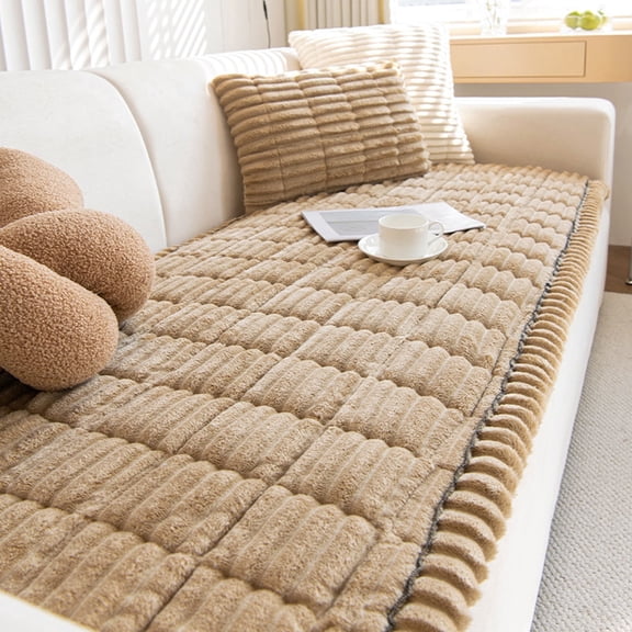 Washable Flannel Sofa Cover Protector Non Pet Friendly Soft Blanket Mat For 3 Cushion Couch 60x90cm