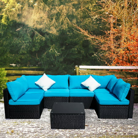Ainfox Outdoor Patio Furniture On Clearance 7 Pieces Pe Rattan