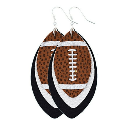 

Catinbow Artificial Leather Football Pendant Earrings Unique Jewelry