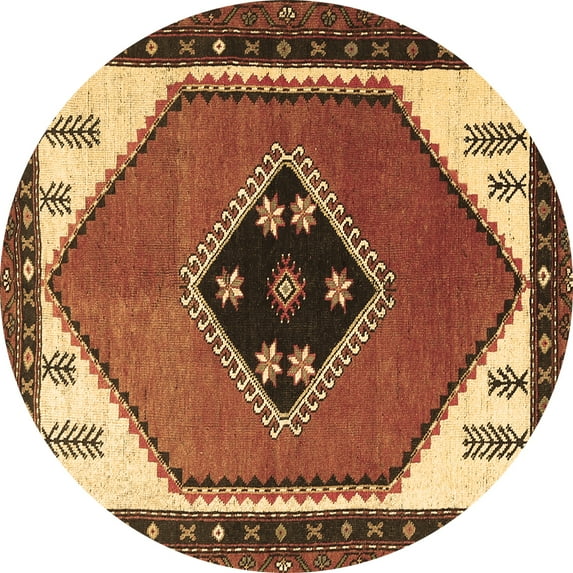 Ahgly Company Indoor Round Persian Brown Traditional Area Rugs, 6' Round