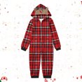 thumbnail image 2 of Odeerbi Christmas Onesie Pajamas for Family Holiday Sleep Jumpsuit Long Sleeve Family Christmas Pajamas Matching Sets Toddler Fashion Lattice Print Plush Jumpsuit Sleepwear PJs Set Red, 2 of 5