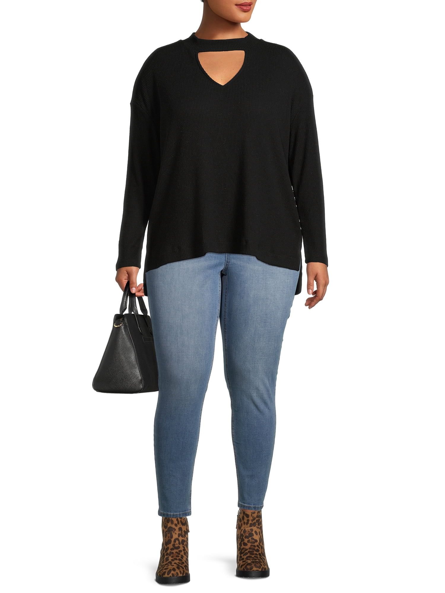 Terra & Sky Long Sleeve Polyester, Rayon & Spandex Top (Women's Plus) 1 Pack