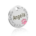 thumbnail image 6 of Naierhg 25mm Metal Blank Dog Tag Paw Rhinestone Pet Cat ID Name Engraved Key Ring Chain, 6 of 8