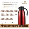 thumbnail image 4 of OhhGo Thermal Coffee Carafe, Stainless Steel Insulated Vacuum Pot Flask Dispenser Coffee Carafes Keeping Hot Coffee, Tea, Hot Water, Hot Beverage 2L/68oz (Red)), 4 of 9