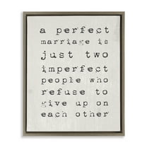 Stupell Industries A Perfect Marriage Inspirational Inspirational Painting Brown Floater Framed Canvas Art Print Wall Art, 17 x 21