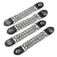 thumbnail image 2 of Diamond Plate 4-Piece Vest Extender Set - Faux Leather Ends, Nickel Button with Skull Medallions - 6.5 Inch Extensions, 2 of 4