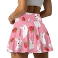 thumbnail image 4 of HELLHERO Two Pockets Tennis Skirt, Bunny Strawberry Pattern Built-in Shorts Comfortable Golf Skirts for Walking Yoga Hiking, 4 of 9