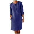 thumbnail image 1 of Robes pour Femmes Robe Décontractée à Manches Longues Couleur Unie Pull Ample Noir L, 1 of 4