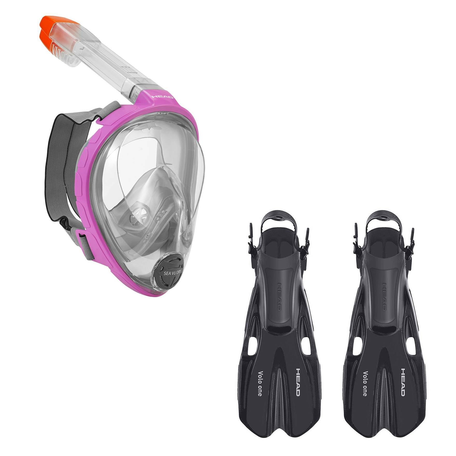 HEAD Swimgear Full Face Anti Fog Adult XS/S Snorkel Swim Scuba Mask & S
