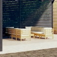 thumbnail image 1 of vidaXL 9 Piece Garden Lounge Set with Cream Cushions Solid Pinewood, 1 of 5