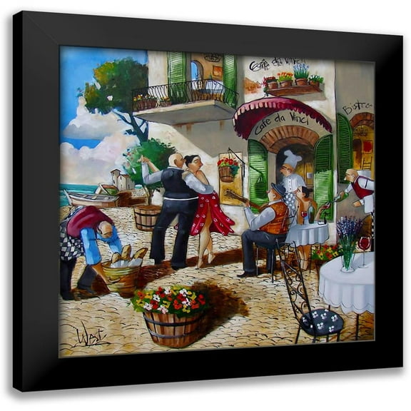 West, Ronald 12x12 Black Modern Framed Museum Art Print Titled - Lunchtime Lambada