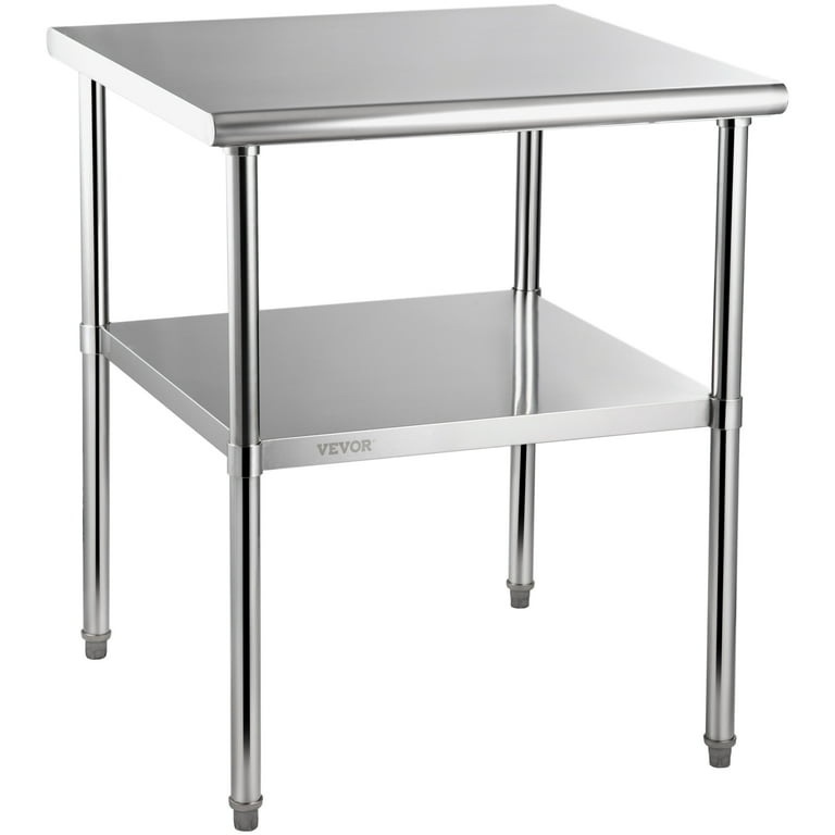 VEVOR Stainless Steel Table, 24 x 24 Inch, Heavy Duty Prep & Work