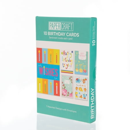 Occasion Greeting Card Assortment Paper Craft (10 Pack) Assorted Greeting Cards With Envelopes Card Assortment Pack For All Occasion Bulk ()