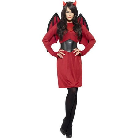 Smiffys 43730S Economy Devil Costume with Dress Wings Belt & Horns, Small - Red