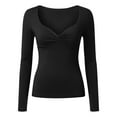 thumbnail image 5 of purcolt Womens Long Sleeve Shirts Casual V Neck Basic Tops Y2K Slim Fit T Shirts Trendy Y2K Going Out Tops, 5 of 5