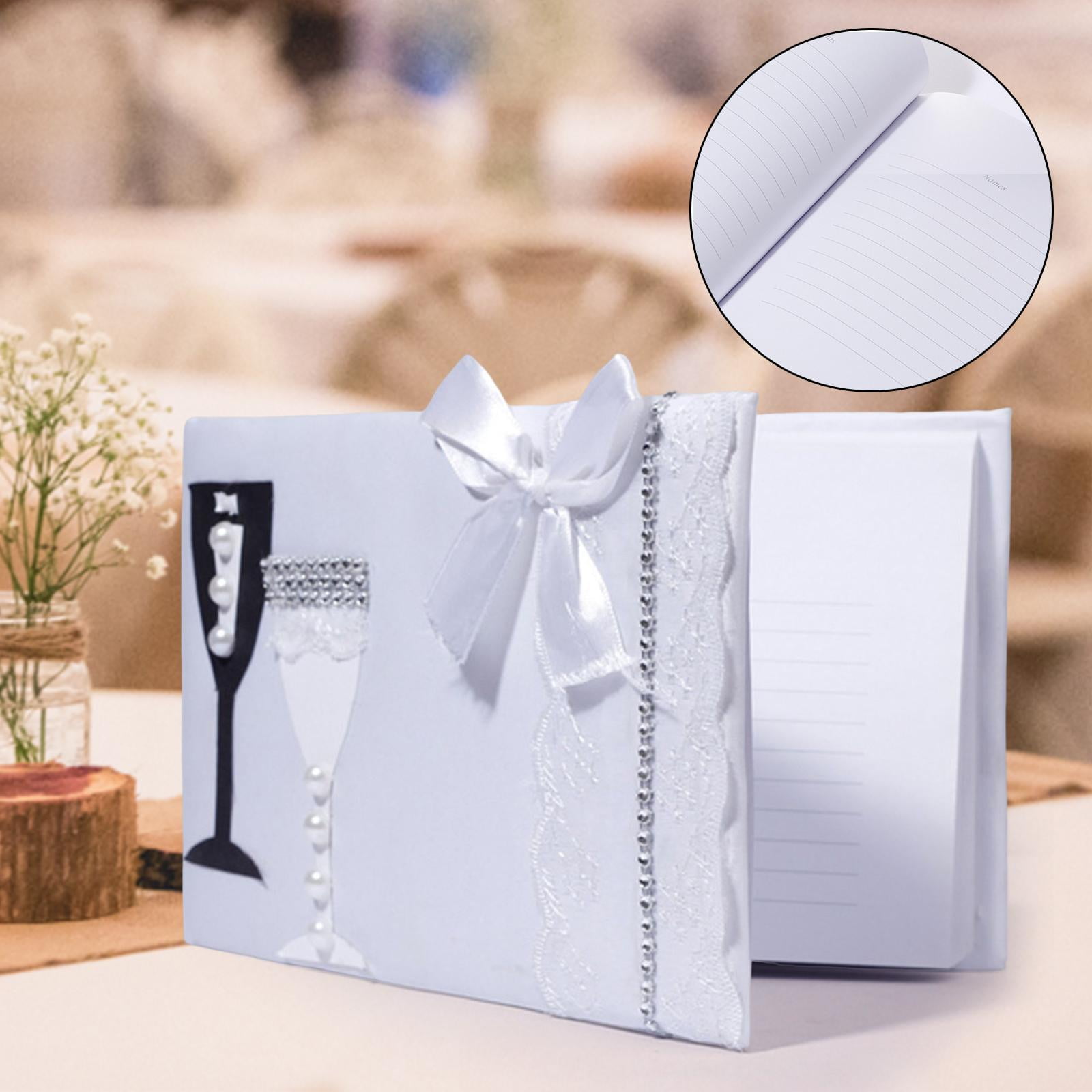 koolsoo European Style Wedding Guest Book 38 Pages ,Visitor Register Sign Portable Sign Name Guest Book Guestbook for Wedding Bridal Shower Birthday , Style D