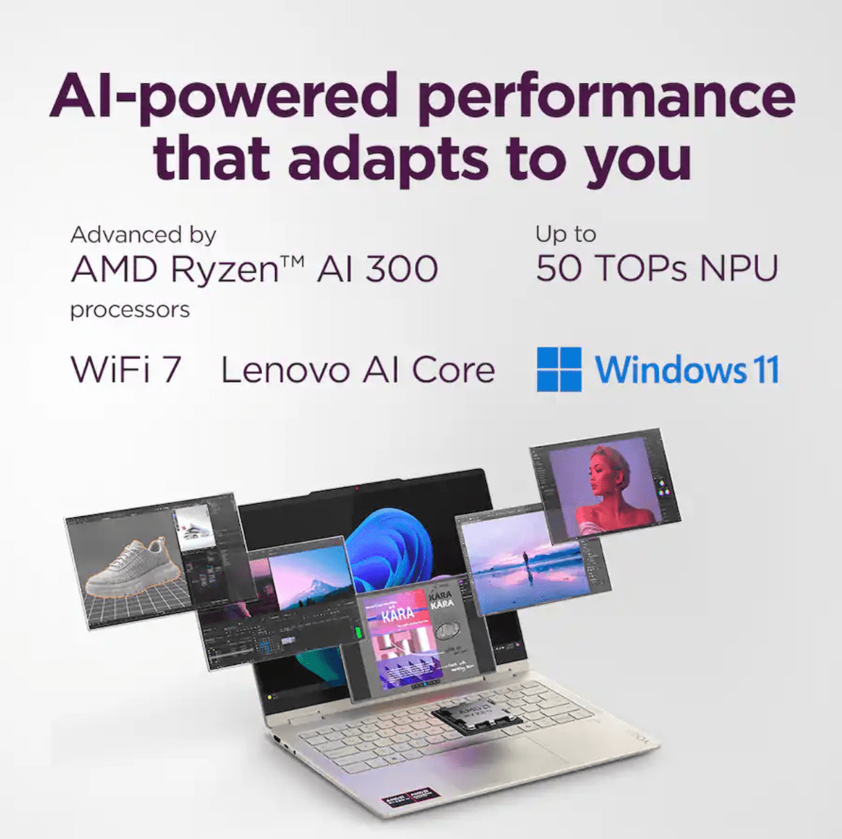 Lenovo Yoga 7 2-in-1 Copilot+ AI PC Laptop | 14" WUXGA OLED Touch (100% DCI-P3, 600Nits) | AMD Ryzen AI 5 340 | 16GB DDR5 512GB SSD | for Creator Business Professional Win11 w/Stylus Pen