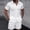 White, variant on IROINNID Men's 2 Piece Casual Short Sleeve Button Down Shirt and Shorts Set Textured Jacquard Turndown Collar for Summer Beach Vacation
