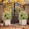 thumbnail image 6 of Artificial Trumpet Flowers with Ground Spikes for Outdoor Garden Decor, Fake Plastic Flower Stakes for Yard, Lawn, and Indoor Flower Pots, White 16 inch, 6 of 6