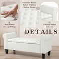 thumbnail image 5 of AVAWING Upgraded Armed Storage Bench, Leather Upholstered Ottoman for Living Room & Bedroom, White, 5 of 9