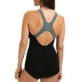 thumbnail image 2 of Dolfin Aquashape Women's Color Block Conservative Lap Swimsuit in Black/Gray, Size 22, 2 of 2