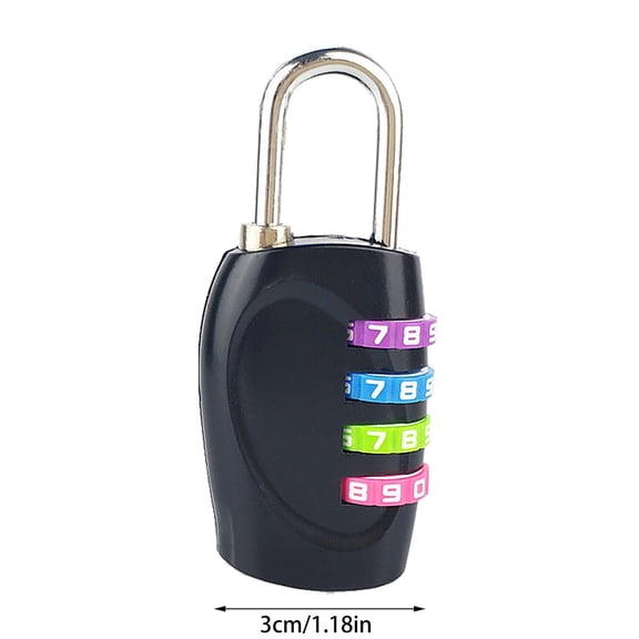Clearance Under $0.89! 1PC 4-Digit Combination Padlock, Keyless Security Lock for Lockers & Luggage, Zinc Alloy, for Gym & Travel, (One Size, Black)