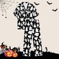 thumbnail image 7 of Puliio Women's Halloween Pajamas Sets 2 Piece Button‑Down Ghost Print Short Sleeve Breathable Sleepwear Nightwear Pjs Set, 7 of 7