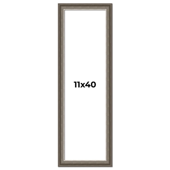 11x40 Frame Brown Solid Wood Picture Frame | 1.75 Inch Moulding Width | Austin Frame Complete with