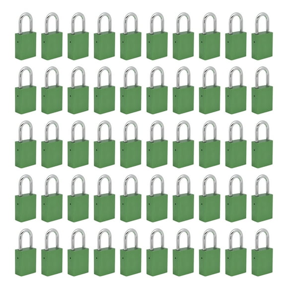 Unity Keyed Alike Green Aluminum Alloy Lockout Tagout Safety Padlock (50 Pack)