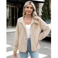 thumbnail image 4 of Zeagoo Womens Fleece Jacket Fuzzy Stand Collar Western Aztec Snap Button Down Jacket Outerwear with Pockets, 4 of 5