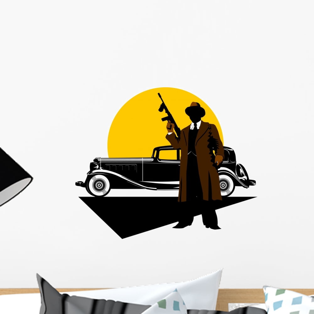 Gangsters Car Wall Decal by Wallmonkeys Peel and Stick Graphic (18 in W ...