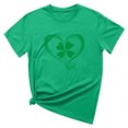 thumbnail image 5 of Puntoco Short Sleeve Women Tops ,Womens St Patrick'S Day T-Shirt Love Heart Shirts Short Sleeve Valentine'S Day Crewneck Colorful Heart Graphic Tees Tops Green 4(S), 5 of 6