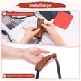 thumbnail image 6 of Uxcell 2Pcs Leather Handle Wrap with 2 Metal Clasps for Suitcases,Pink, 6 of 7