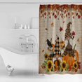 thumbnail image 2 of Gnome Pumpkin Shower Curtain, 66" x 72", Thanksgiving Sunflower Leaf Bird Waterproof Bathroom Curtain Washable Shower Curtain Set with 12 Hooks, 2 of 6