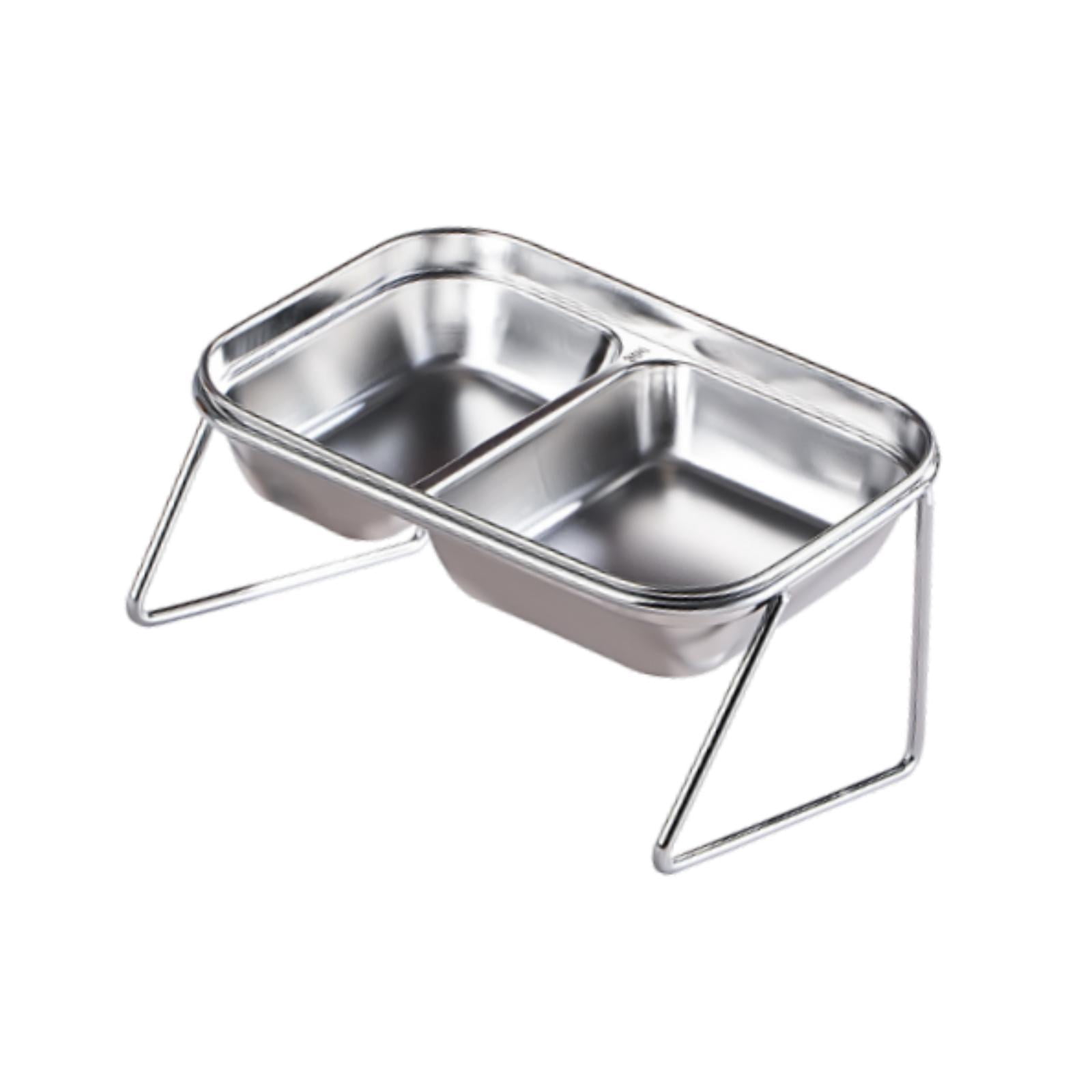 oshhni Elevated Cat Bowls Stainless Steel Dog Feeder Stable Cat Food and Water Bowl