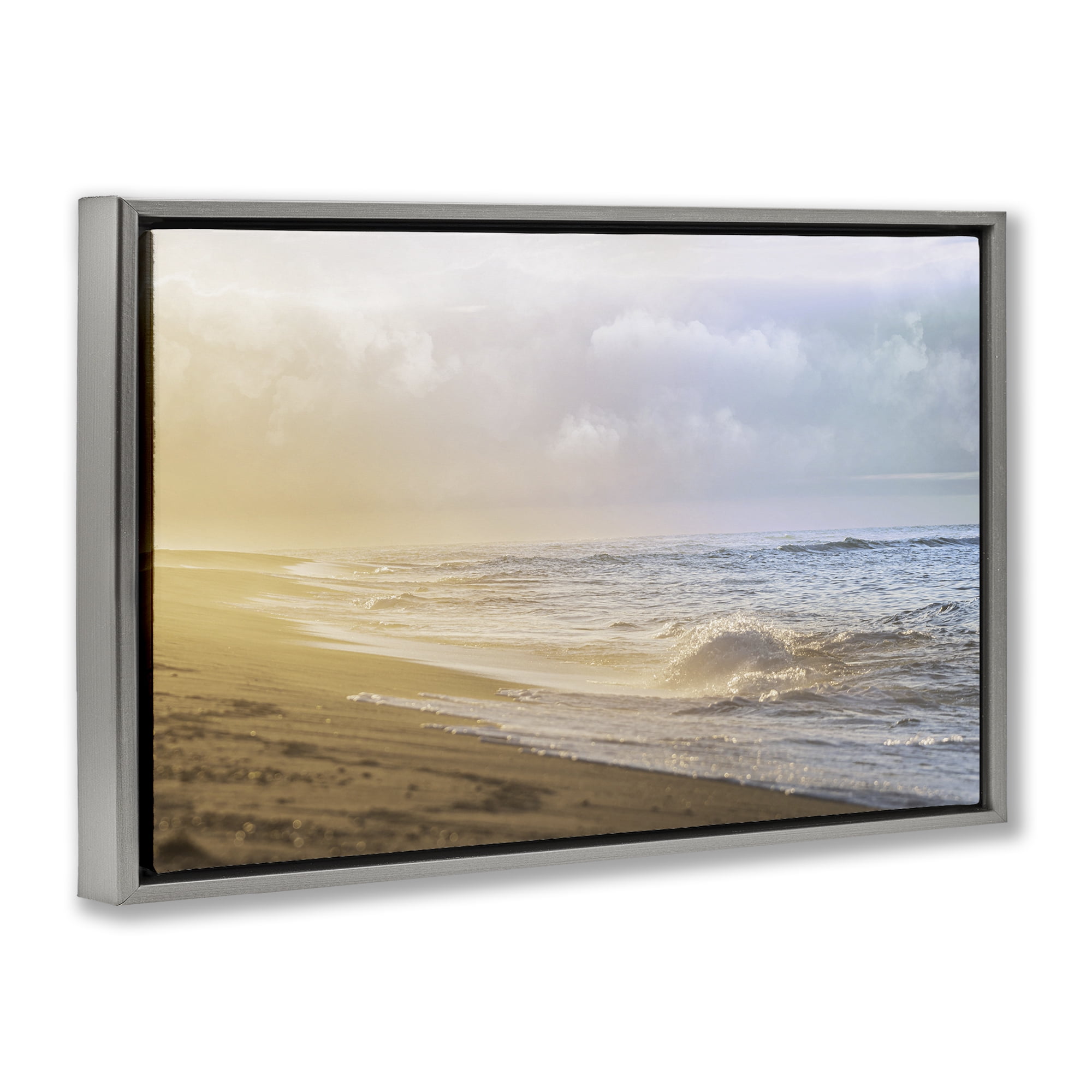 Stupell Industries Gentle Seaside Breeze Gray Framed Floater Canvas Wall Art, design by Marcus Prime