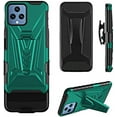 thumbnail image 3 of Compatible for TMobile Revvl 6 5G Case with Holster Belt Clip Hybrid Shockproof Protective Phone Cover with Kickstand - Teal, 3 of 5