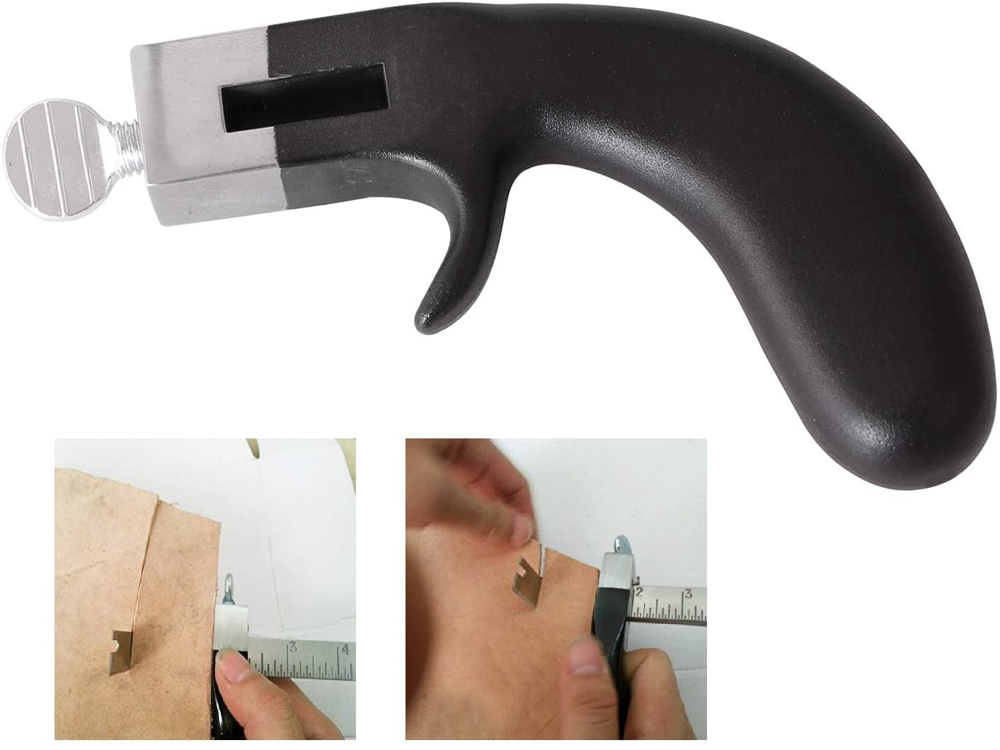 ABPETE Aluminum Alloy Strip and Strap Leather Belt Cutter Leather Hand Cutting Tool with 3 Blades