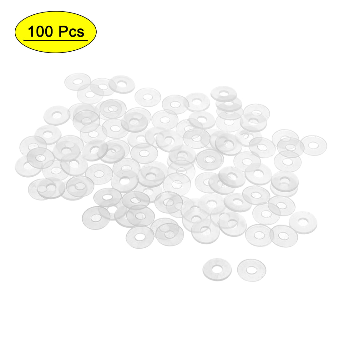 Nylon Flat Washers for M8 Screw Bolt 11mm OD 2mm Thick Clear 100PCS 