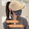 thumbnail image 1 of YAOBAMM Sun Protection Hat Women Peaked Hat with Ponytail Hole And Masque Hook Protection Adjustable Circumference UV Solid Color Breathable, 1 of 6