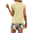 thumbnail image 4 of Two Piece Sets for Women Trendy Short Sets Beach Vacation Clothes Airport Travel Cruise Summer Outfits Khaki M, 4 of 5