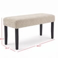 thumbnail image 6 of Home Design Guymon Modern Rectangular Upholstered Dining Bench with Corduroy Fabric and Wood Legs, Light Beige, 6 of 8