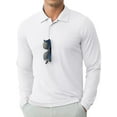thumbnail image 2 of GIRUNS Men's Golf Polo Shirts Long Sleeve UPF 50+ Lightweight Summer Casual Quick Dry Tee White S, 2 of 6